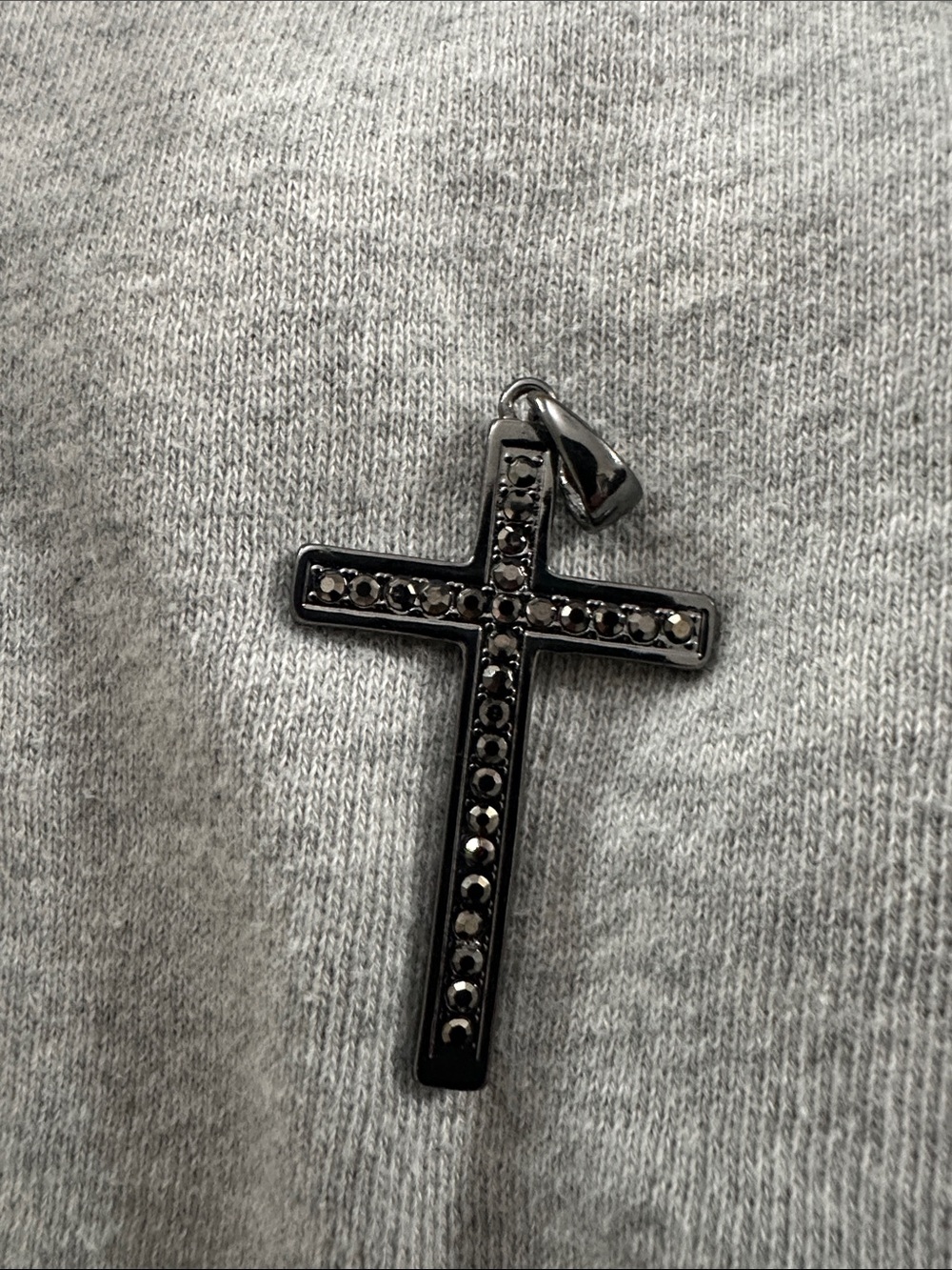 Black Crystal Cross Pendant